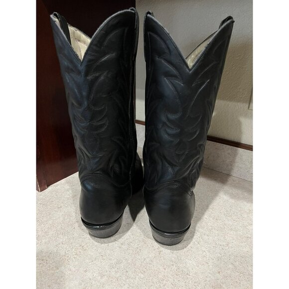 Durango Black Leather Cowboy Boots 12D Western Riding 13” Tall main image 5